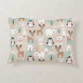 Woodland Whimsical Forest Animals Winter アクセントクッション (裏面)