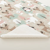 Woodland Whimsical Forest Animals Winter シェルパブランケット (3/4)