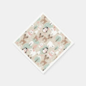 Woodland Whimsical Forest Animals Winter スタンダードカクテルナプキン (角)