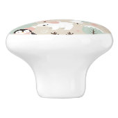 Woodland Whimsical Forest Animals Winter セラミックノブ (側面)