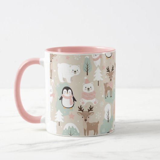 Woodland Whimsical Forest Animals Winter マグカップ (左)