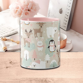 Woodland Whimsical Forest Animals Winter マグカップ