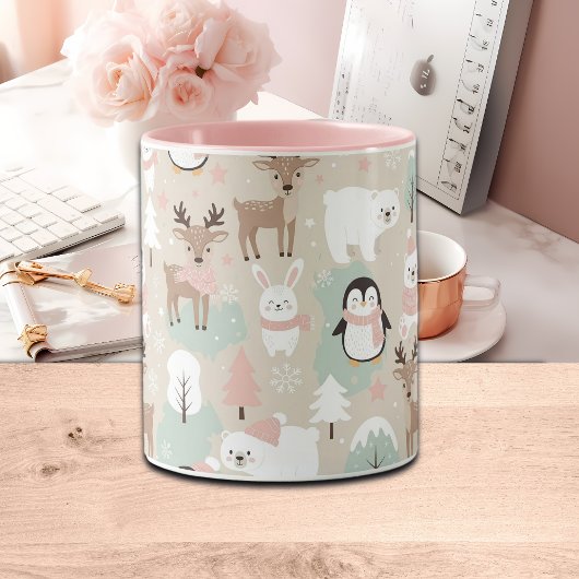 Woodland Whimsical Forest Animals Winter マグカップ