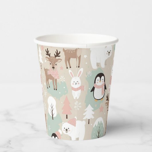 Woodland Whimsical Forest Animals Winter 紙コップ (右)