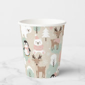 Woodland Whimsical Forest Animals Winter 紙コップ (正面)