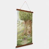 Woodland Whimsical Kids Room Nursery Decor 吊り下げ型タペストリー (傾斜あり)