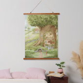 Woodland Whimsical Kids Room Nursery Decor 吊り下げ型タペストリー (寝室)