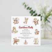 Woodland Whimsy Christmas Party Invitation 招待状 (スタンド正面)