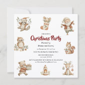 Woodland Whimsy Christmas Party Invitation 招待状 (正面)