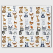 Woodland Whimsy Watercolor Forest Animals Wrapping ラッピングペーパー (フラット)