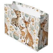 Woodland Wild Animals Deer Baby Fawn Spring Easter ラージペーパーバッグ (裏面アングル)