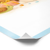 Woodland Wild Animals Forest Party Pastel Blue  ポスター (コーナー)