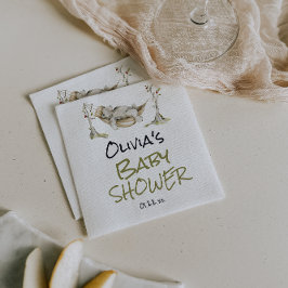 Woodland Wild Forest Bear Animal Baby Shower スタンダードカクテルナプキン