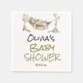 Woodland Wild Forest Bear Animal Baby Shower スタンダードカクテルナプキン (正面)