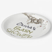 Woodland Wild Forest Bear Animal Baby Shower ペーパープレート (アングル)