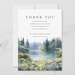Woodland Wildflowers  Lake Bereavement Funeral サンキューカード