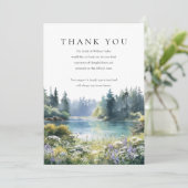 Woodland Wildflowers Lake Bereavement Funeral サンキューカード (スタンド正面)