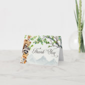 Woodland Wildlife Baby Shower Greeting  サンキューカード (正面)