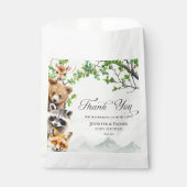 Woodland Wildlife Baby Shower Thank You フェイバーバッグ (正面)