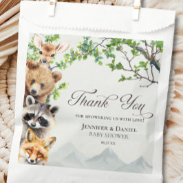 Woodland Wildlife Baby Shower Thank You フェイバーバッグ