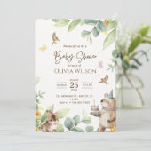 Woodland  winnie the pooh baby shower invitations  招待状 (スタンド正面)