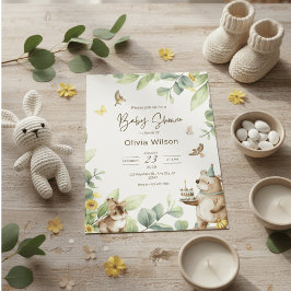 Woodland winnie the pooh baby shower invitations 招待状