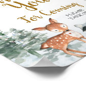 Woodland Winter Animal Forest Thank for 来. ポスター (角)