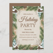 Woodland Winter Lodge Holiday Gathering 招待状 (正面/裏面)