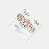 Woodland Winter ONEderland Christmas 1st Birthday スタンダードカクテルナプキン (角)