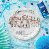 Woodland Winter ONEderland Christmas 1st Birthday ペーパープレート (パーティー)