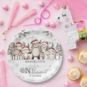 Woodland Winter ONEderland Christmas 1st Birthday ペーパープレート (パーティー)