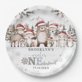 Woodland Winter ONEderland Christmas 1st Birthday ペーパープレート