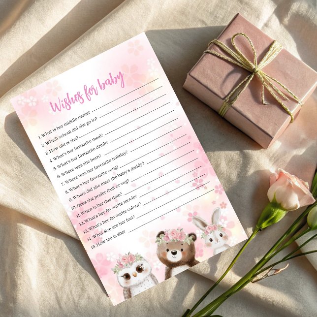 Woodland Wishes for Baby Girl Card (クリエイターアップロード済み)