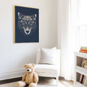 Woodland Wolf Nursery Wall Art Print Nursery Decor ポスター
