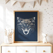 Woodland Wolf Nursery Wall Art Print Nursery Decor ポスター