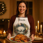 Woodland Wreath with Deer Moon エプロン