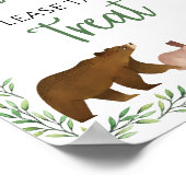 WoodlandBabyシャワーベビーは甘いサイン ポスター (角)