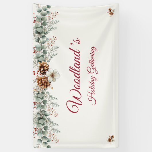 Woodland's Customizable Christmas Banner 横断幕 (縦)