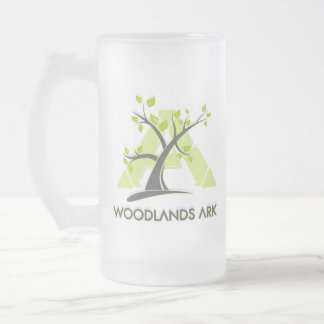 WoodlandsARKすりガラスのマグカップ付き/ロゴ フロストグラスビールジョッキ