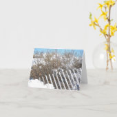 Woodneckのビーチのメッセージカードの砂丘塀 カード (黄色い花)