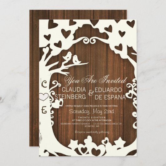 Woodpanelの永久に愛鳥 招待状 (正面/裏面)