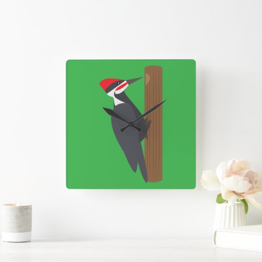 Woodpecker スクエア壁時計 (ホーム)