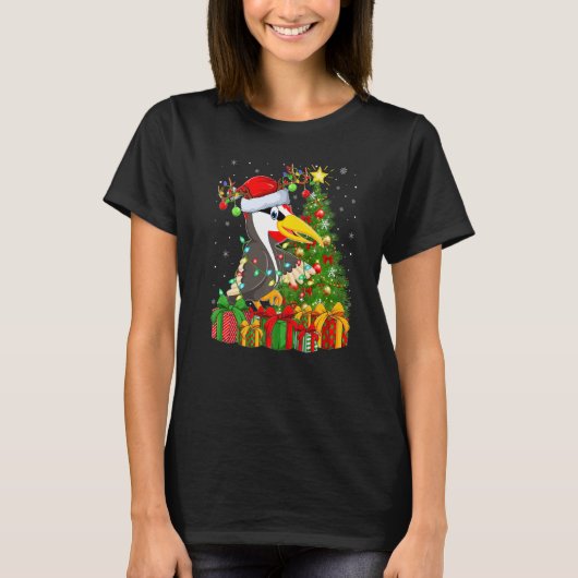 Woodpecker Bird  Xmas Holiday Woodpecker Christmas Tシャツ (正面)