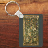 Woodpecker by William Morris、ヴィンテージ・テキスタイル・アート キーホルダー (正面)