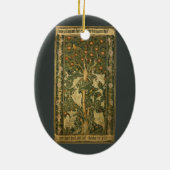 Woodpecker by William Morris、ヴィンテージ・テキスタイル・アート セラミックオーナメント (裏面)