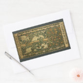 Woodpecker by William Morris、ヴィンテージ・テキスタイル・アート 長方形シール (封筒)