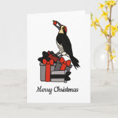 Woodpecker Christmas gifts カード (黄色い花)