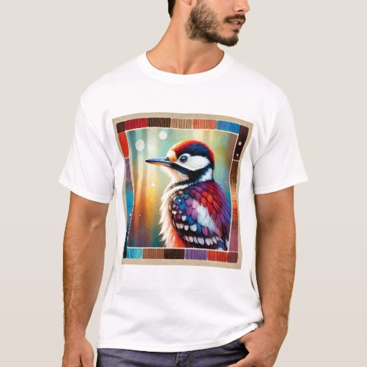 Woodpecker in the Forest 051124AREF112 - Watercolo Tシャツ (正面)