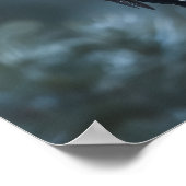 Woodpecker sits on a tree trunk ポスター (角)