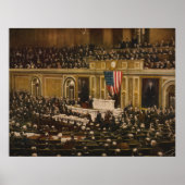 Woodrow Wilson asking Congress to Declare War ポスター (正面)